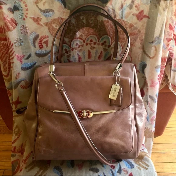 ❌SOLD❌ Coach Madison Metallic Leather North South Satchel 25175 - Picture 2 of 11